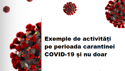 Exemple de activități pe perioada carantinei COVID-19 și nu doar
